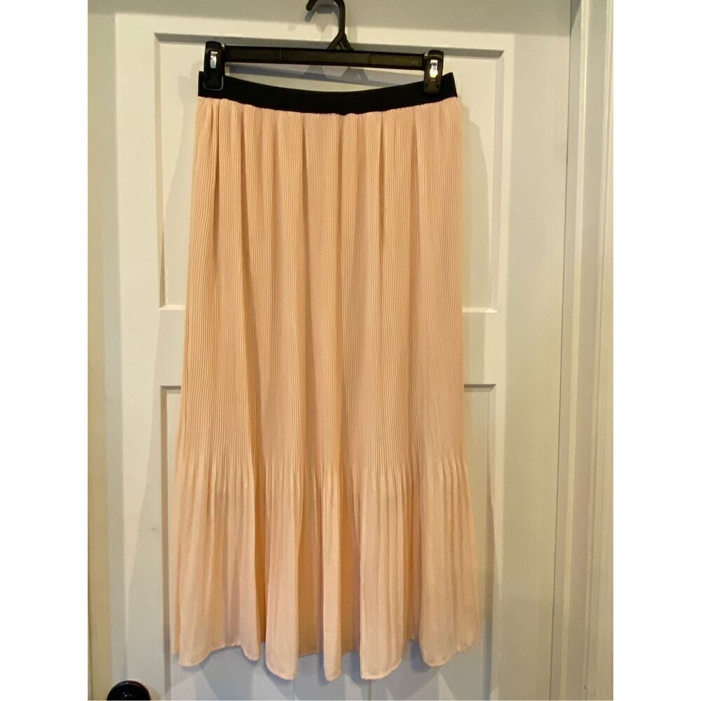 ✅Adrianna Papell Peach Maxi pleated skirt Sz M NWOT